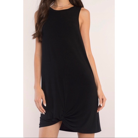 TOBI KNOT TWICE BLACK SHIFT DRESS - Picture 2 of 4